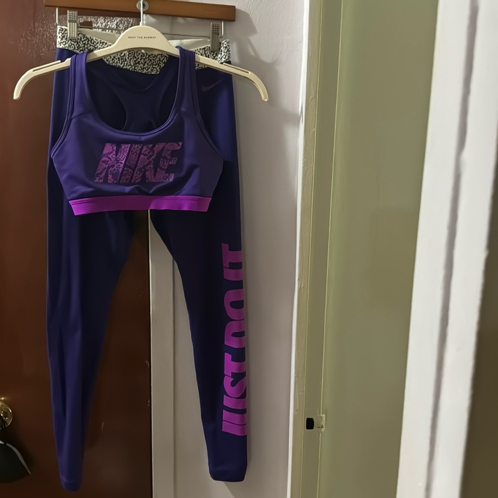 Nike Pro Dri Fit Purple Camo Set